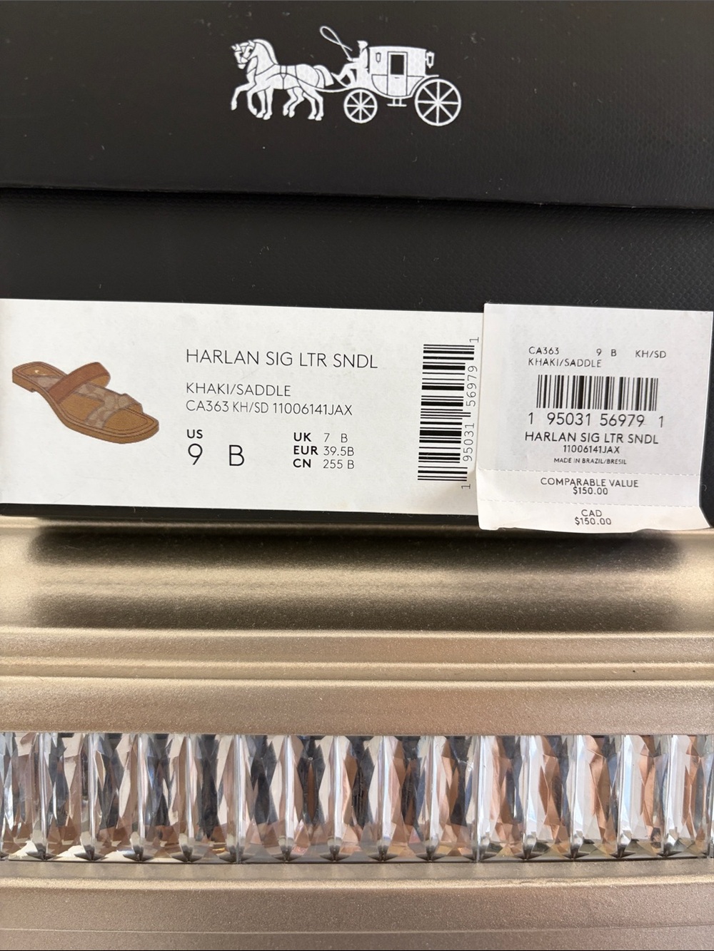 Coach Brown Signature Crisscross Slide Sandals - Picture 5 of 6